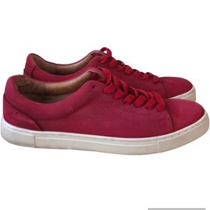FRYE IVY Red Leather Low-Top Sneakers 3471182 in women’s size 7